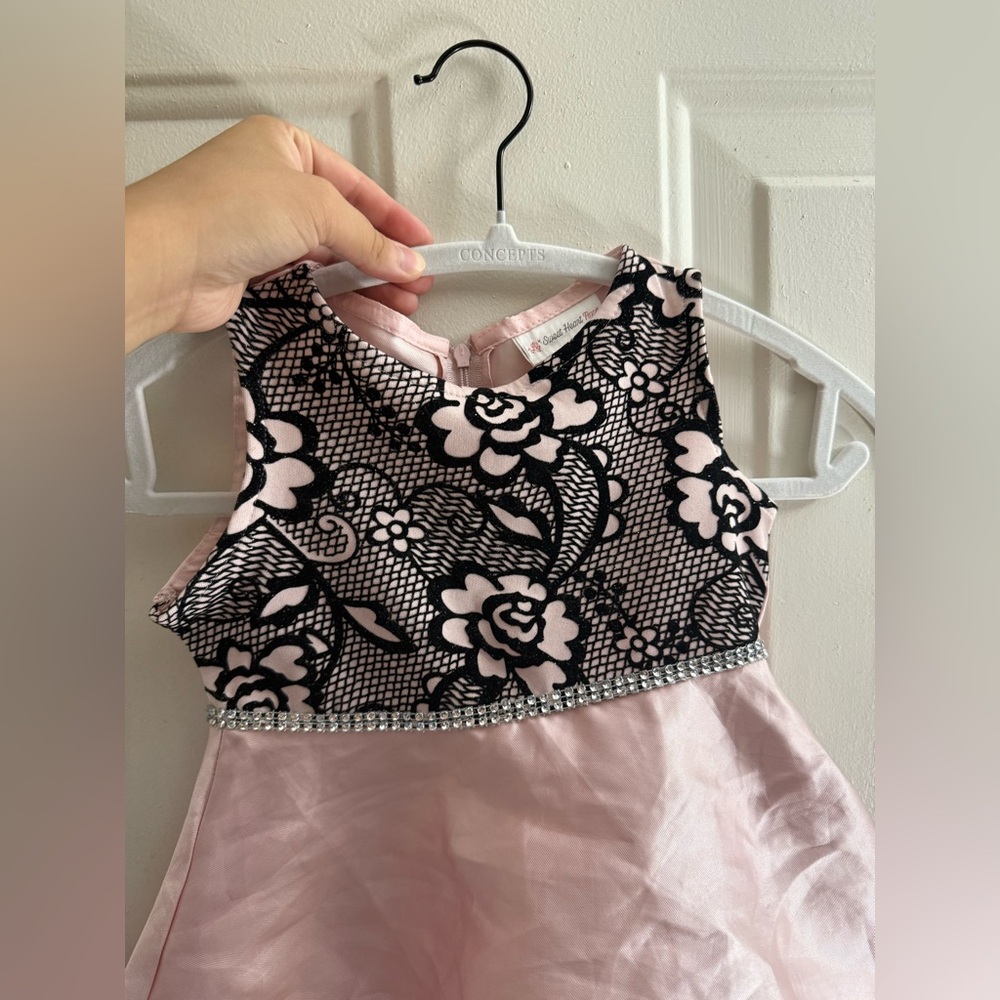 Sweet Heart Rose kids blush satin dress and coat set size 3T - Picture 3 of 12